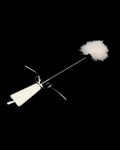 18.12" White Spanking Paddle With Artificial Feather Tickler