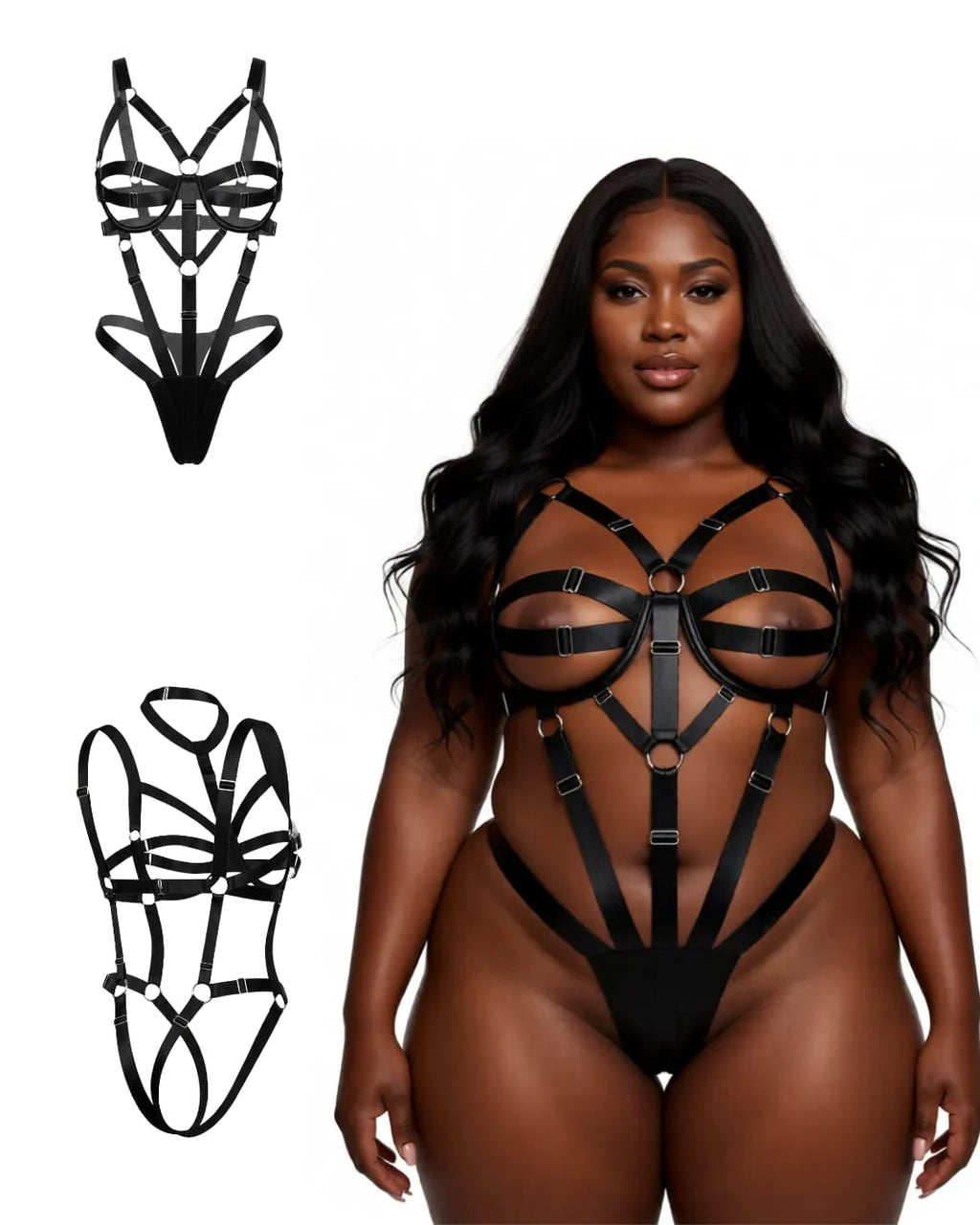 Dark Desire Control Strap Teddy – Black