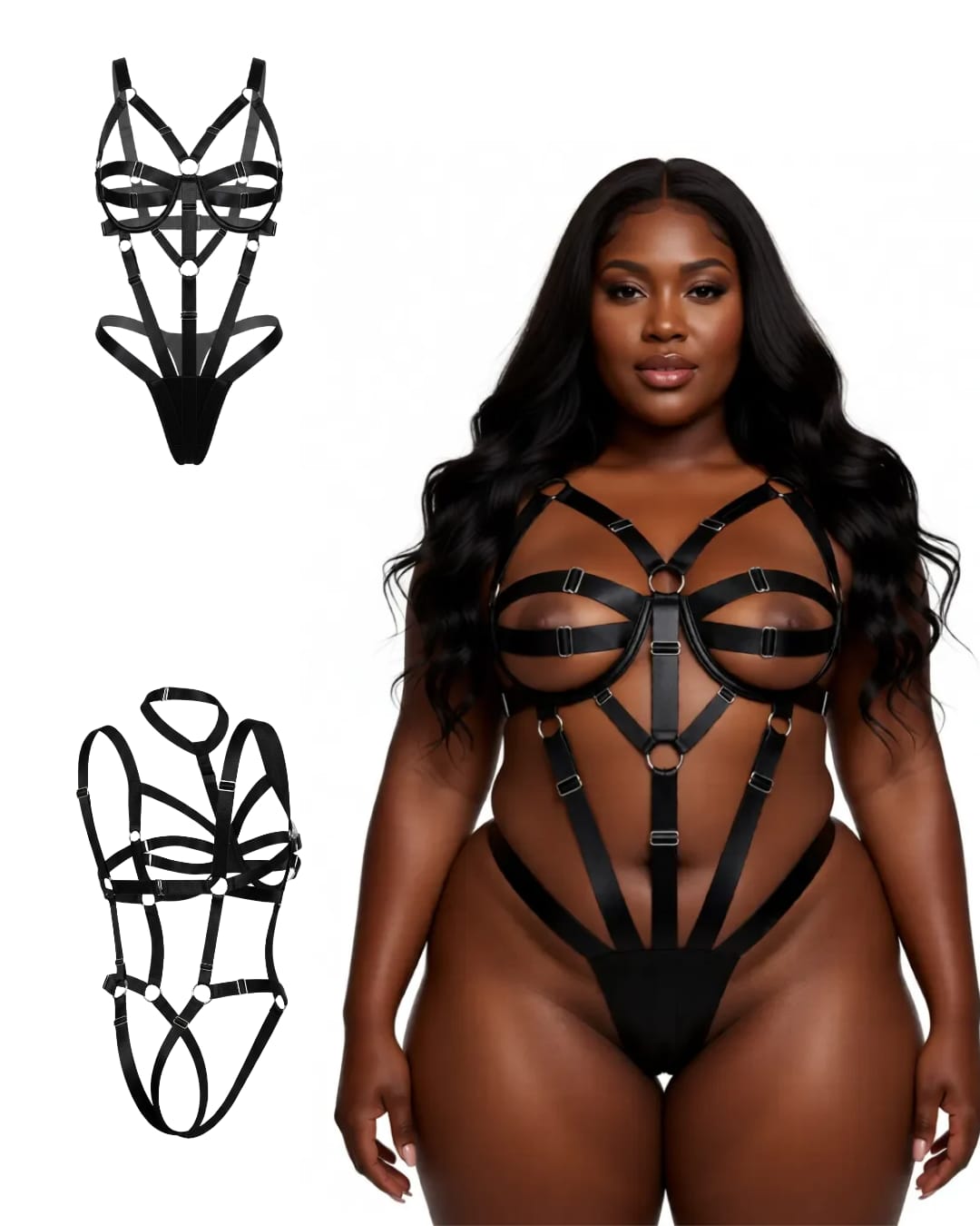 Dark Desire Control Strap Teddy – Black