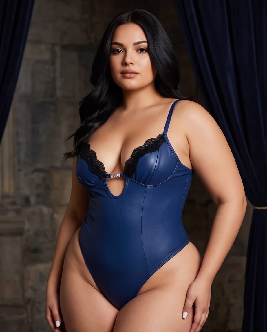 Midnight Muse Faux Leather Bodysuit – Midnight Blue