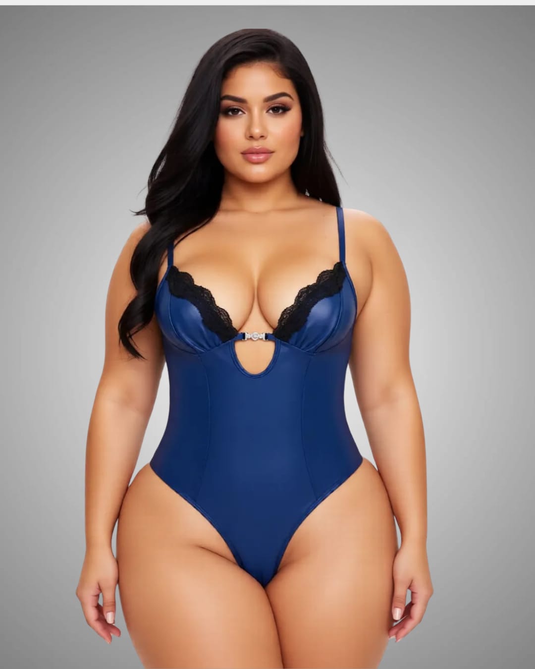Midnight Muse Faux Leather Bodysuit – Midnight Blue