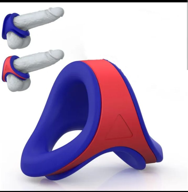 Silicone Blue & Red Cock-ring