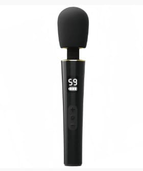 9-Speed Black Vibrating Wand