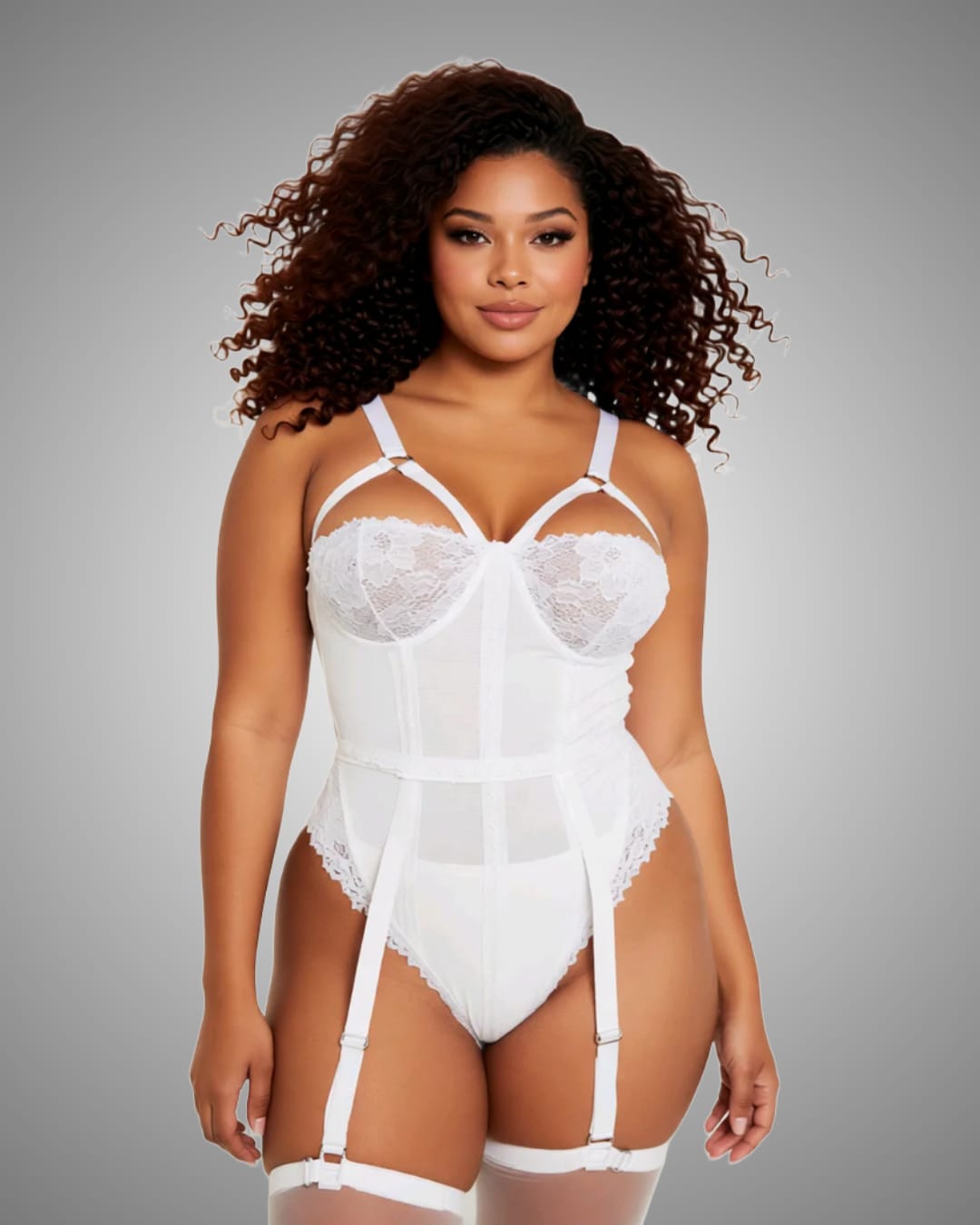 White Teddy With Suspender