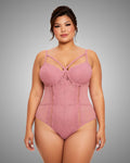 Bodysuit Without Underwire Pink Lace Openable Crotch Lingerie