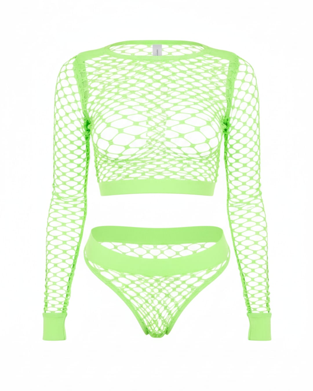 Lime Green Fishnet 2 Piece Set