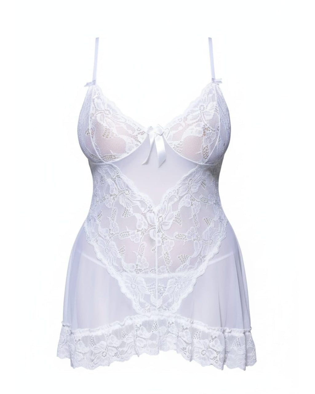 White Nightdress and Thong Set