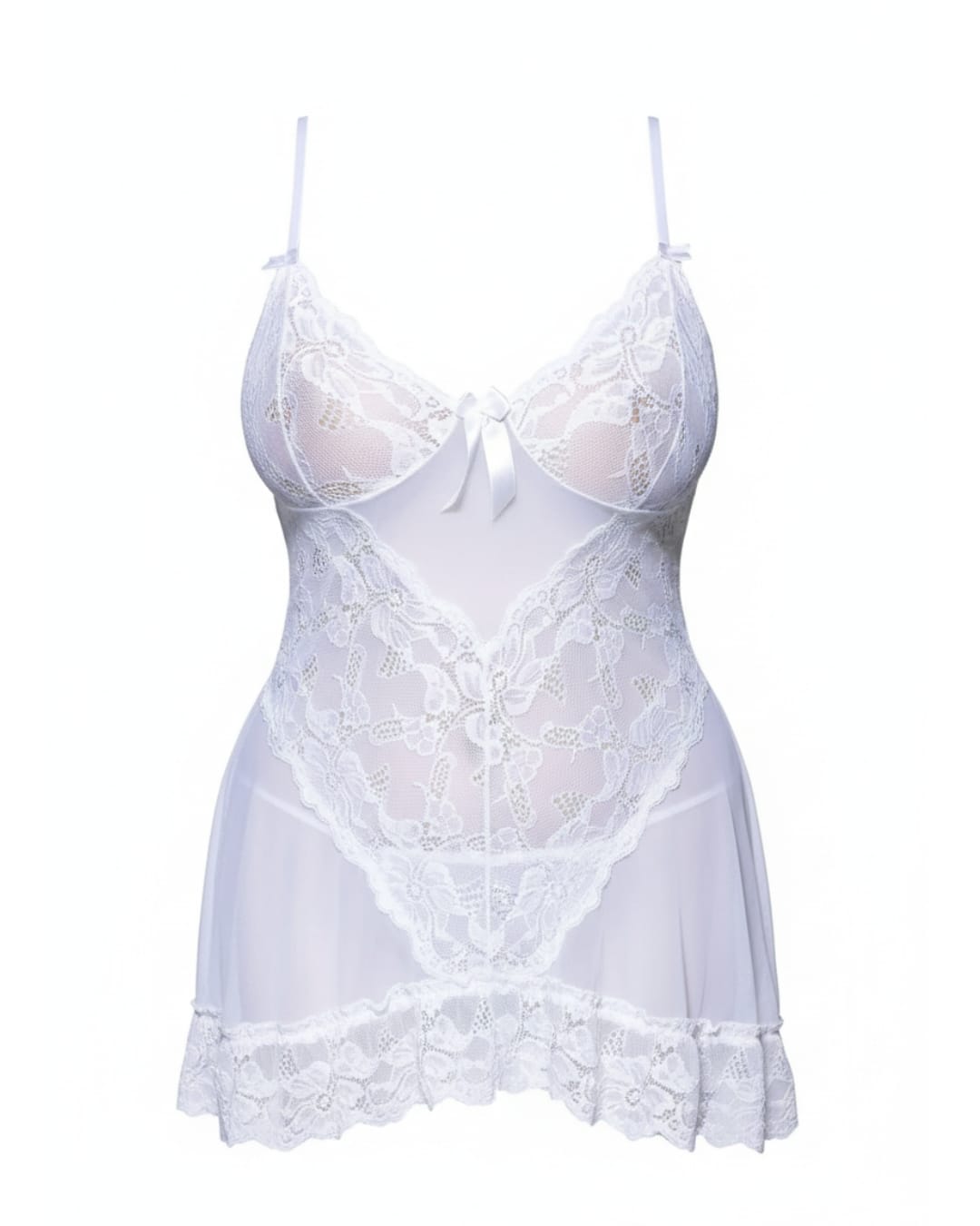 White Nightdress and Thong Set