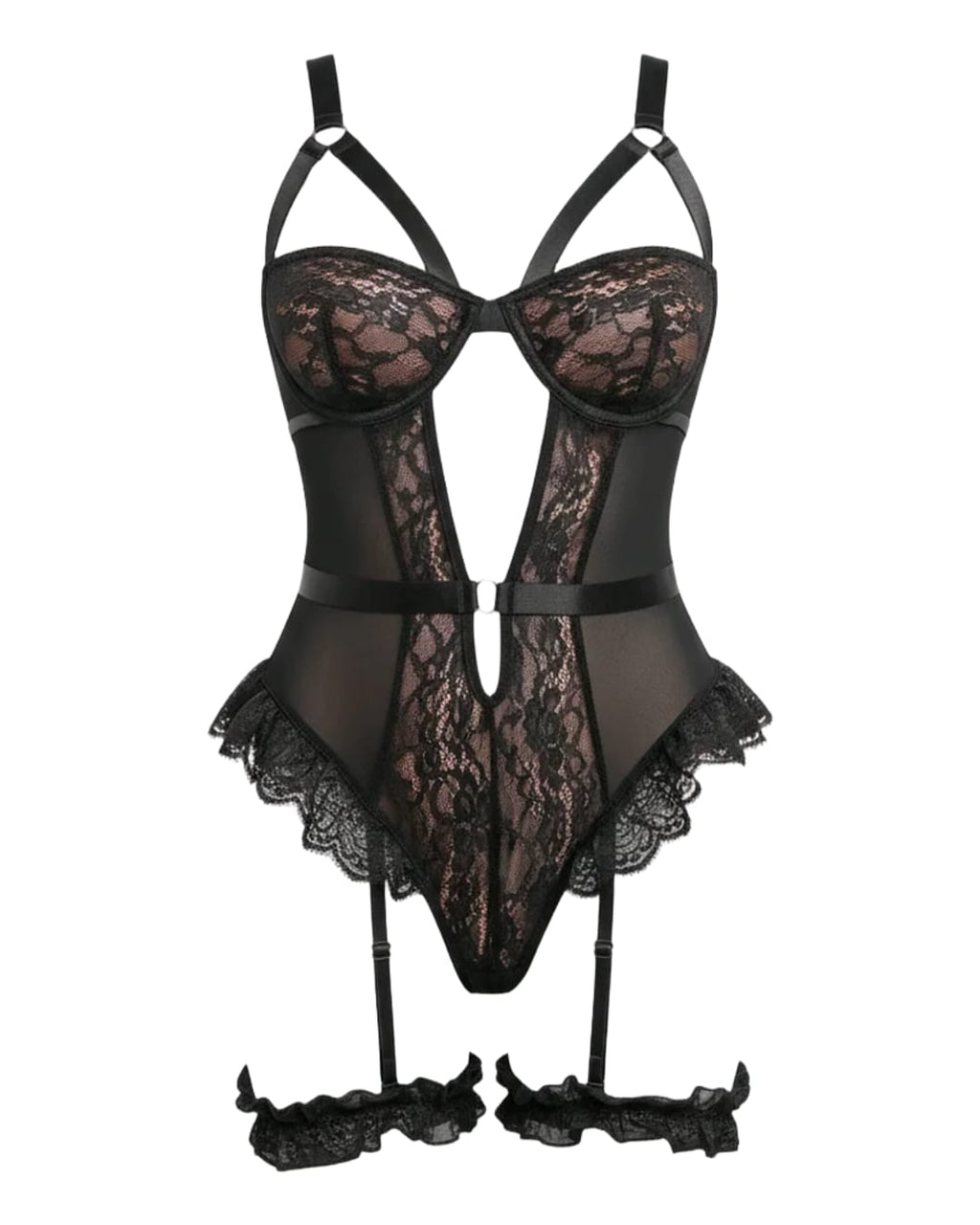 Sexy Slim Lace Garter Leg Ring Teddy