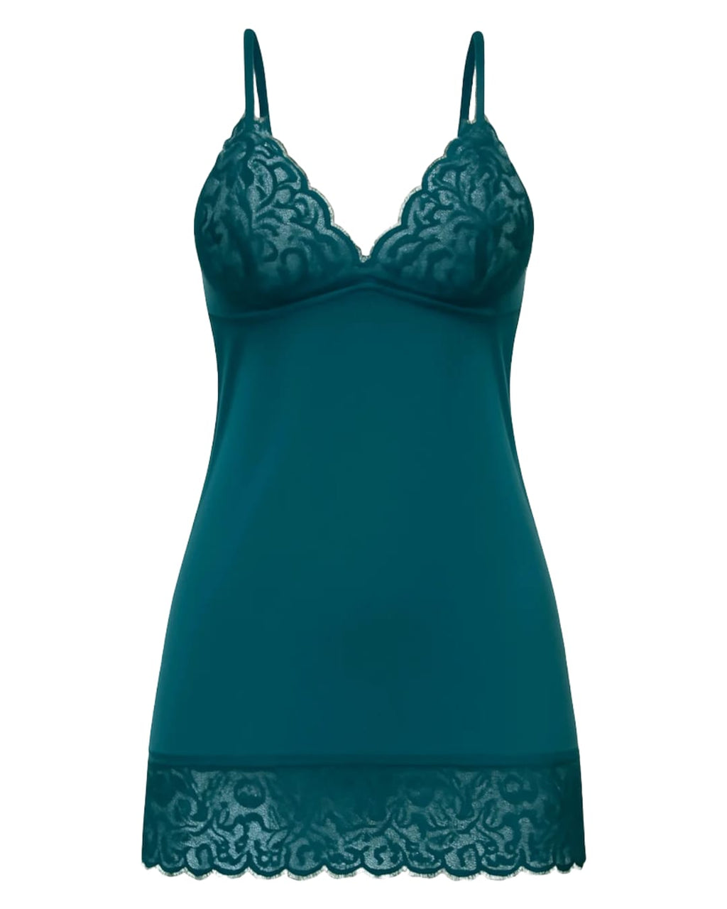 Green Lace Floral Back Closure with Hook and Eye Sexy Babydoll