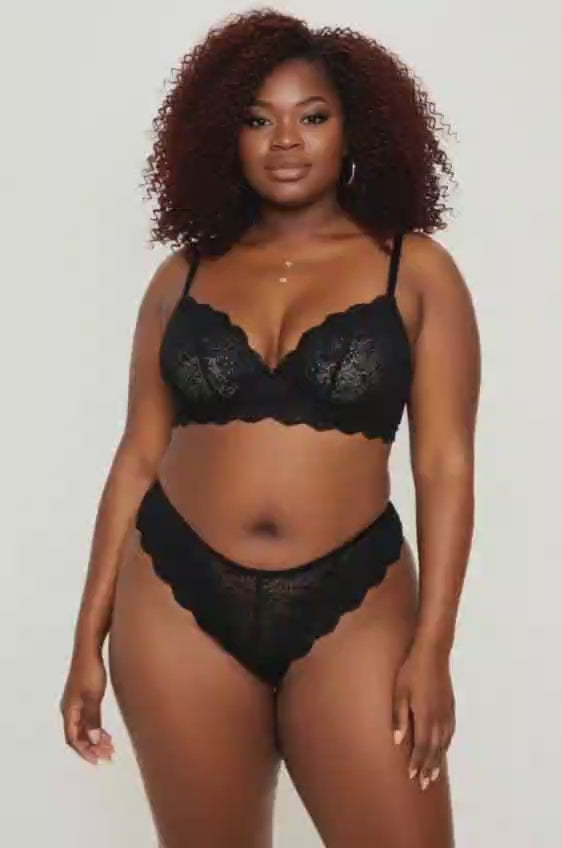 Lace Bralette and Brief Set