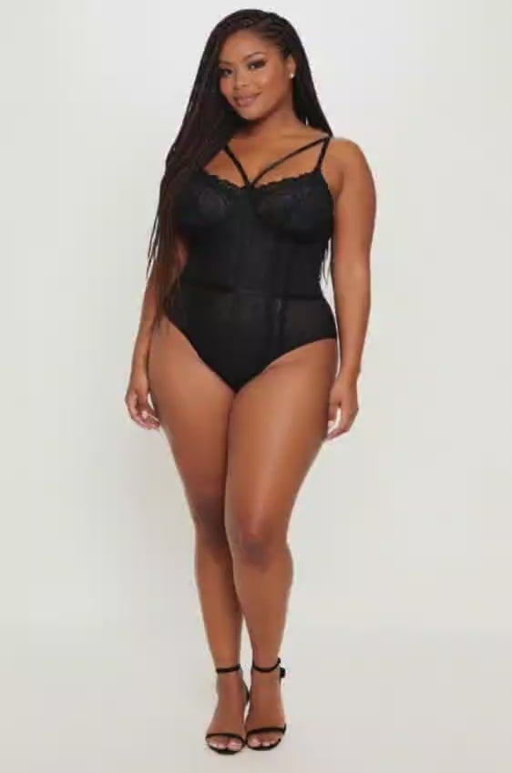 Black Openable Crotch Bodysuit