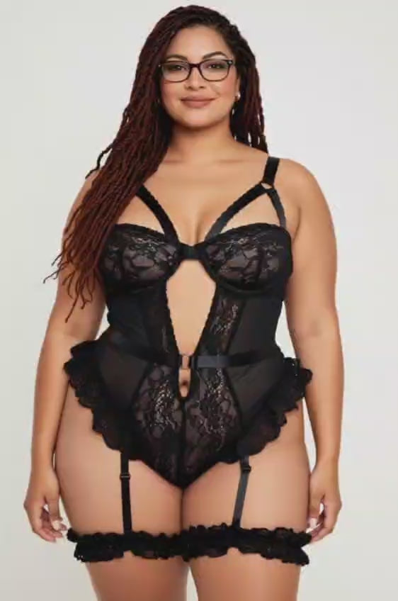 Sexy Slim Lace Garter Leg Ring Teddy