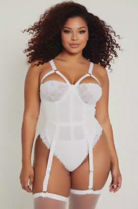 White Teddy With Suspender